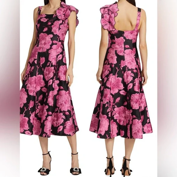 Teri Jon by Rickie Freeman Floral Fit and Flare Dress